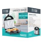 Τοστιέρα με Κεραμικές Πλάκες για 2 Τοστ 800W Inox Teesa - Image 4