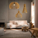 GloboStar® SCANDINAVIA 01700 Boho Κρεμαστό Φωτιστικό Πλέγμα Μονόφωτο 1 x E27 IP20 Μπεζ Ξύλο - Μ25 x Π25 x Y45cm - Image 12