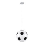 GLOBOSTAR® FOOTBALL 00647 Παιδικό Κρεμαστό Φωτιστικό Οροφής με Ντουί 1 x E27 AC 220-240V IP20 - Λευκό & Μαύρο - Μ25 x Π25 x Υ25cm - Image 4