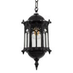 GloboStar® DARCY 00655 Vintage Κρεμαστό Φωτιστικό Πλέγμα Μονόφωτο 1 x E27 IP20 Μαύρο Μέταλλο με Διάφανο Γυαλί - Μ15.5 x Π15.5 x Υ32.5cm