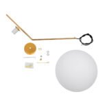 GLOBOSTAR® MONROE 00956 Μοντέρνο Κρεμαστό Φωτιστικό Οροφής με Ντουί 1 x E27 AC 220-240V IP20 - Χρυσό & Λευκό - Μ30 x Π30 x Υ75cm - Image 11