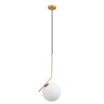 GLOBOSTAR® MONROE 00956 Μοντέρνο Κρεμαστό Φωτιστικό Οροφής με Ντουί 1 x E27 AC 220-240V IP20 - Χρυσό & Λευκό - Μ30 x Π30 x Υ75cm - Image 4