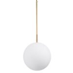 GLOBOSTAR® MONROE 00956 Μοντέρνο Κρεμαστό Φωτιστικό Οροφής με Ντουί 1 x E27 AC 220-240V IP20 - Χρυσό & Λευκό - Μ30 x Π30 x Υ75cm - Image 9
