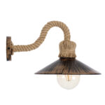 GLOBOSTAR® BRASSO 01132 Vintage Φωτιστικό Τοίχου - Απλίκα με Ντουί 1 x E27 AC 220-240V IP20 - Μπεζ & Χάλκινο Εφέ Σκουριάς - Μ38 x Π26.7 x Υ22cm - Image 4