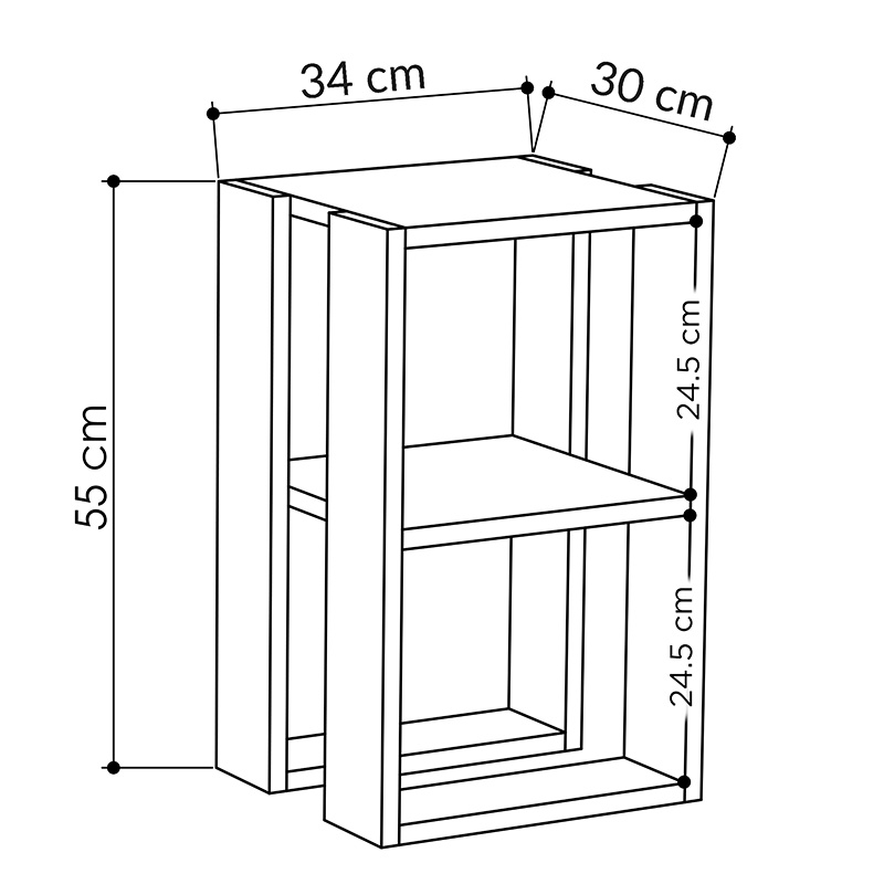 119-001165-3 Κομοδίνο Passion pakoworld oak 34x30x55εκ - Image 4