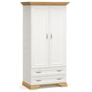 Ντουλάπα Jaden pakoworld δίφυλλη golden oak-λευκό antique 101x62x197