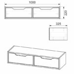Κονσόλα-τουαλέτα Alberto pakoworld κρεμαστή καρυδί 100x32.5x22εκ - Image 3