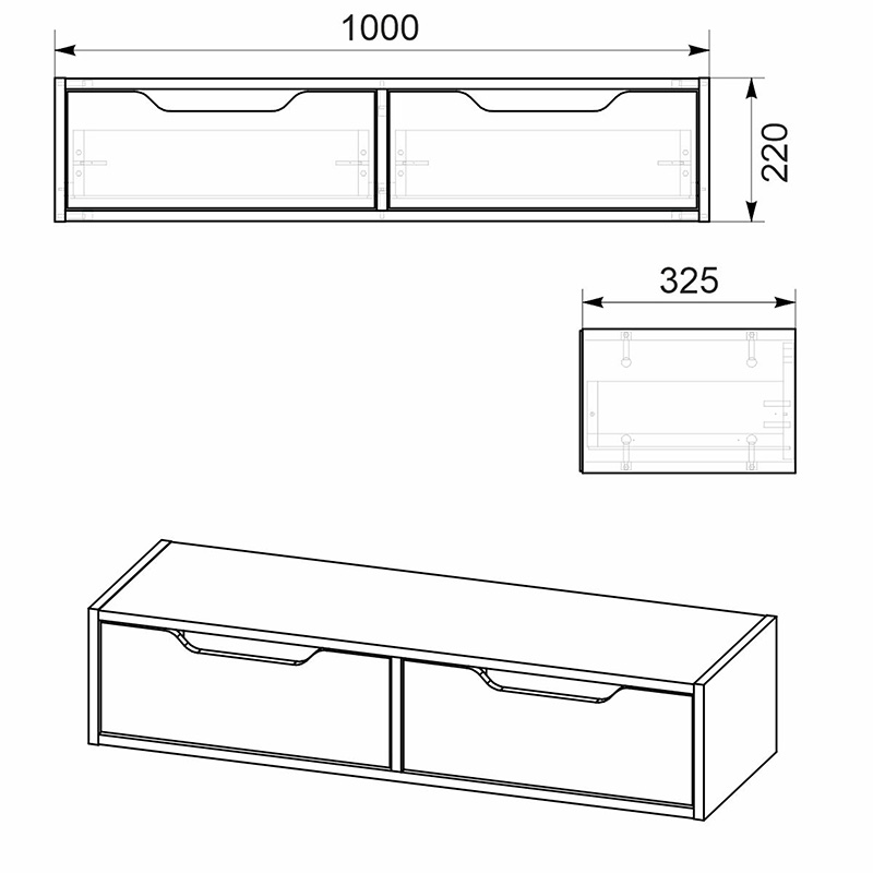 184-000025-2 Κονσόλα-τουαλέτα Alberto pakoworld κρεμαστή καρυδί 100x32.5x22εκ - Image 3