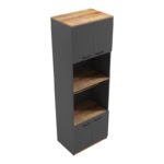 Ντουλάπα κουζίνας Rowan pakoworld σε oak-ανθρακί απόχρωση 60x42x182εκ - Image 5