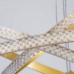 GloboStar® DIAMOND TRIO 61139-DECO Κρεμαστό Φωτιστικό Δαχτυλίδι-Κύκλος LED CCT 120W 14723lm 360° AC 220-240V - Εναλλαγή Φωτισμού μέσω Τηλεχειριστηρίου All In One Ψυχρό 6000k+Φυσικό 4500k+Θερμό 2700k Dimmable Φ40+60+80cm - Χρυσό Βούρτσας - 3 Years Warranty - Image 4