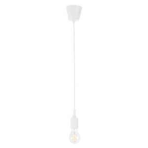 GloboStar® CABLITO 61550 Μοντέρνο Κρεμαστό Φωτιστικό Ανάρτηση Μονόφωτο 1 x E27 Λευκό Σιλικόνη - Μ4 x Π4 x Υ110cm