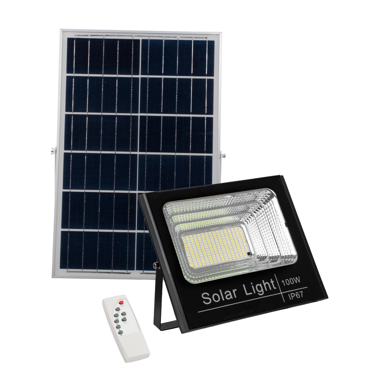 71557_0 GloboStar® HERMES 71557 Αυτόνομος Ηλιακός Προβολέας LED SMD 100W 8000lm με Ενσωματωμένη Μπαταρία 15000mAh - Φωτοβολταϊκό Πάνελ με Αισθητήρα Ημέρας-Νύχτας και Ασύρματο Χειριστήριο RF 2.4Ghz Αδιάβροχος IP67 Ψυχρό Λευκό 6000K - 3 Χρόνια Εγγύηση