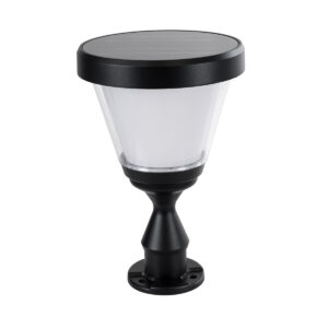 GLOBOSTAR® ARVENT 90534 Φωτιστικό Κολωνάκι Κήπου LED 10W 500lm 120° με Ενσωματωμένο Φωτοβολταϊκό Panel 6V 2W & Επαναφορτιζόμενη Μπαταρία Li-ion 3.2V 8000mAh με Αισθητήρα Ημέρας-Νύχτας Αδιάβροχο IP65 Ψυχρό Λευκό 6000K - Γκρι Ανθρακί - Μ24 x Π24 x Υ36cm - 2