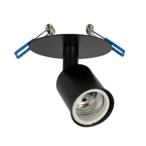 GloboStar® SARA 999-0058 Χωνευτό Φωτιστικό Οροφής Σποτ Μονόφωτο 1 x E27 IP20 Μαύρο Μέταλλο - Μ8