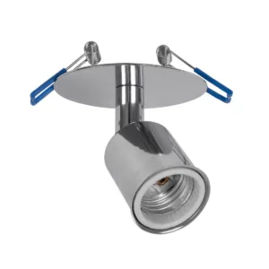GloboStar® SARA 999-0059 Χωνευτό Φωτιστικό Οροφής Σποτ Μονόφωτο 1 x E27 IP20 Ασημί Μέταλλο - Μ8
