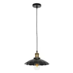 GLOBOSTAR® MARGI 999-0229 Vintage Κρεμαστό Φωτιστικό Οροφής με Ντουί 1 x E27 AC 220-240V IP20 - Μαύρο & Χρυσό - Μ26 x Π26 x Υ14cm - Image 4