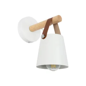 GloboStar® AMY 00946 Μοντέρνο Επιτοίχιο Φωτιστικό Απλίκα Μονόφωτο 1 x E27 IP20 Λευκό Μέταλλο
