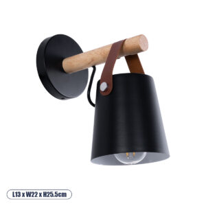 GloboStar® AMY 00947 Μοντέρνο Επιτοίχιο Φωτιστικό Απλίκα Μονόφωτο 1 x E27 IP20 Μαύρο Μέταλλο