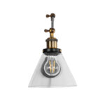 GLOBOSTAR® BINGLEY 01068 Vintage Φωτιστικό Τοίχου - Απλίκα με Ντουί 1 x E27 AC 220-240V IP20 - Διάφανο & Χρυσό - Μ18 x Π40 x Υ43cm - Image 4