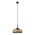 GLOBOSTAR® SAHARA 01146 Boho Κρεμαστό Φωτιστικό Οροφής με Ντουί 1 x E27 AC 220-240V IP20 - Μπεζ & Μαύρο - Μ31 x Π31 x Υ14cm - Image 4