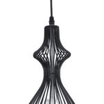 GLOBOSTAR® REA 01197 Μοντέρνο Κρεμαστό Φωτιστικό Οροφής με Ντουί 1 x E27 AC 220-240V IP20 - Μαύρο & Λευκό - Μ21 x Π21 x Υ40cm - Image 9
