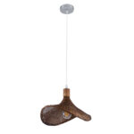 GLOBOSTAR® CUBA 01716 Boho Κρεμαστό Φωτιστικό Οροφής με Ντουί 1 x E27 AC 220-240V IP20 - Καφέ - Μ33 x Π33 x Υ25cm - Image 4