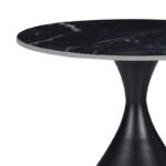 Βοηθητικά τραπέζια Kirkene Inart sintered stone σε απόχρωση μαύρο μαρμάρου με μαύρο μέταλλο 2τεμ - Image 3