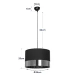 GLOBOSTAR® ZYKLUS 203-0101 Μοντέρνο Κρεμαστό Φωτιστικό Οροφής με Ντουί 1 x E27 AC 220-240V IP20 - Μαύρο & Καφέ - Μ36 x Π36 x Υ25cm - Image 12