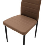 Καρέκλα Parker pakoworld PU cappuccino-μαύρο πόδι 42x48x98εκ - ΣΕΤ 4τμχ - Image 6