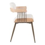Πολυθρόνα Cameo pakoworld μέταλλο μπρονζέ-white-wash ξύλο-μπέζ ύφασμα 53x49.5x75.5εκ - Image 3