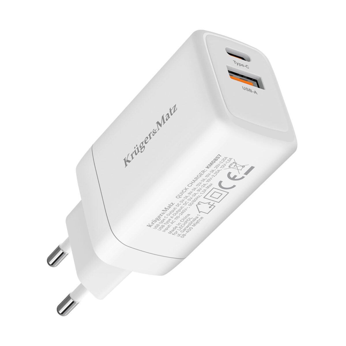 Φορτιστής USB A - USB C 65W με λειτουργία Power Delivery και Quick Charge Kruger&Matz GAN - Image 4