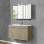 Σετ Έπιπλο Μπάνιου OMEGA BEIGE OAK 90 9SOM090BO0W Πάγκο 87x44x60 - Image 7