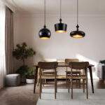 GLOBOSTAR® ROCKFORD 01287-A Μοντέρνο Κρεμαστό Φωτιστικό Οροφής με Ντουί 1 x E27 AC 220-240V IP20 - Μαύρο & Χρυσό - Μ30 x Π30 x Υ30cm - Image 9
