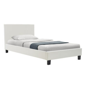 Κρεβάτι Nevil pakoworld 100x200 PU χρώμα λευκό ματ