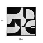 Πίνακας με πλαίσιο Jeire Inart μαύρο-λευκό 62x2.5x62εκ - Image 2