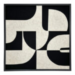 Πίνακας με πλαίσιο Jeire Inart μαύρο-λευκό 62x2.5x62εκ
