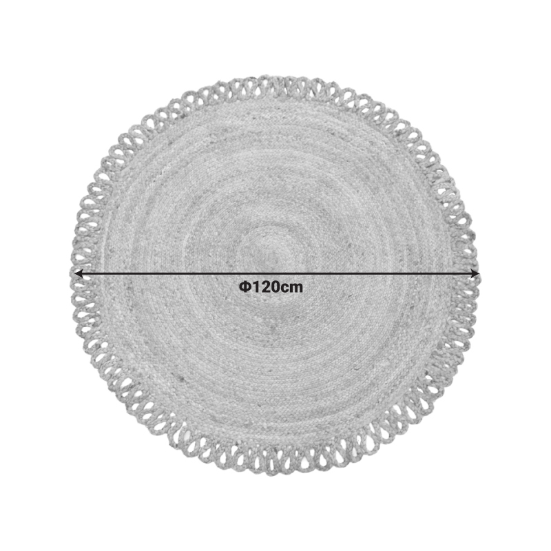 302-000052-1 Χαλί Prejo Inart γιούτα σε φυσική απόχρωση Φ120x1εκ - Image 2