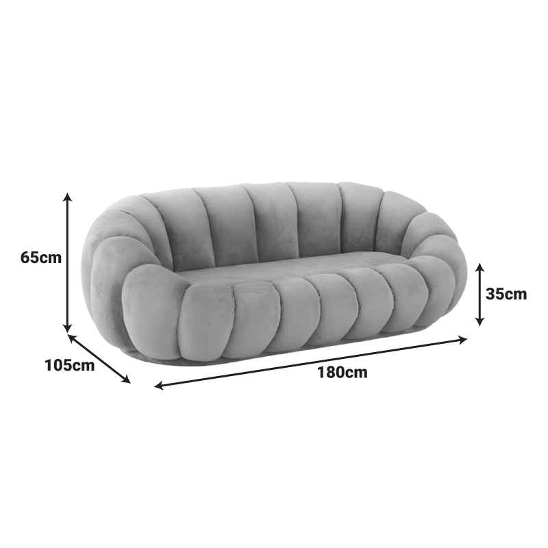 392-000002-3 Καναπές Embrace pakoworld βελούδο σε σάπιο μήλο απόχρωση 180x105x65εκ - Image 4