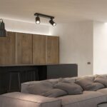 kelvo® SPOTA KLV-101-0136 Μοντέρνο Κινούμενο Φωτιστικό Σποτ Οροφής με Ντουί 2 x GU10 90° AC 220-240V IP20 - Μαύρο Ματ - Μ30 x Π6 x Υ14.5cm