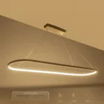 GLOBOSTAR® BOLIVAR 61273 Μοντέρνο Κρεμαστό Φωτιστικό Οροφής LED 54W 6210lm 360° AC 220-240V IP20 Ρυθμιζόμενο Λευκό CCT με Χειριστήριο από 2700K έως 6000K Dimmable - Lumileds SMD Chip - Νίκελ Βούρτσας - Μ120 x Π30 x Υ2cm - 3 Χρόνια Εγγύηση - Image 10